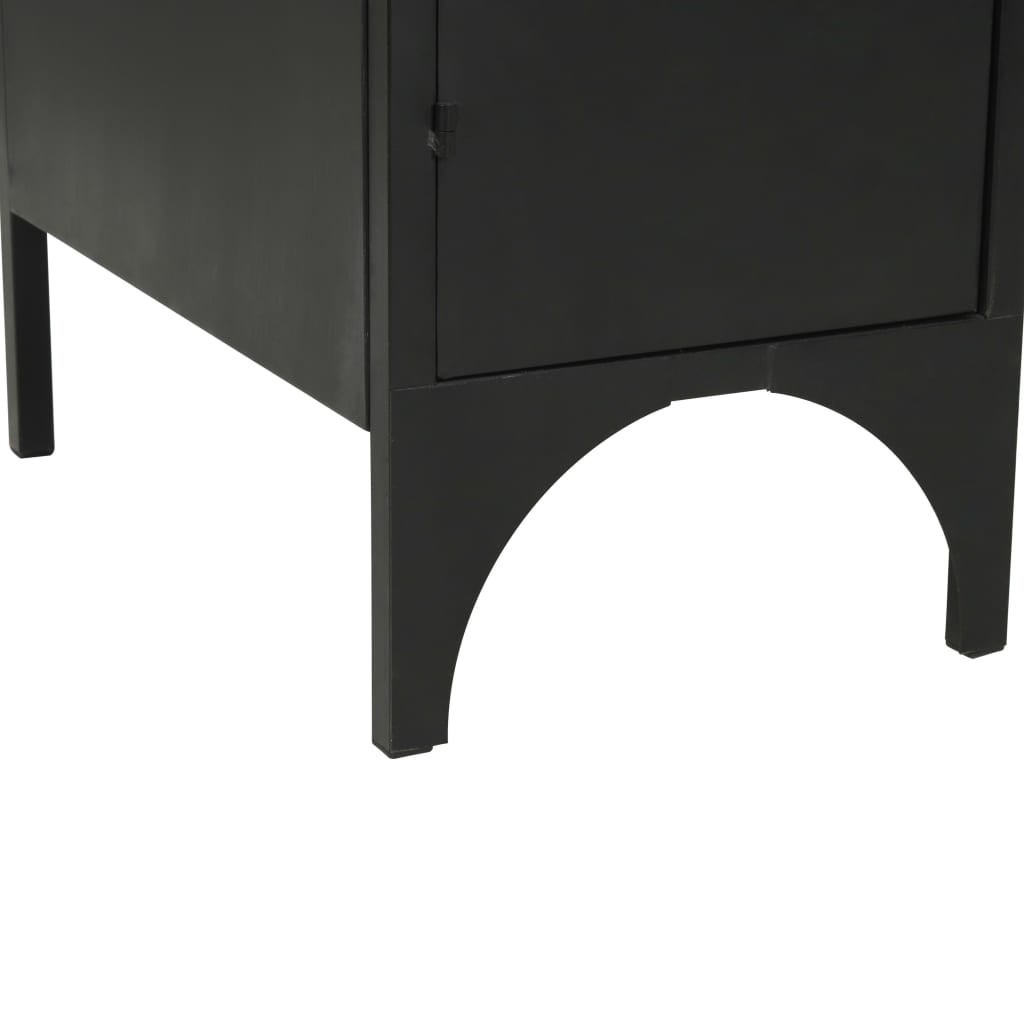 Double Pedestal Desk Solid Firwood and Steel 120x50x76 cm